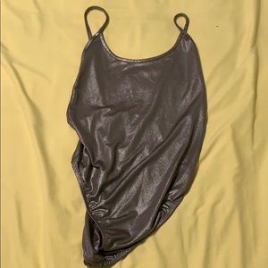 Metallic Grey Bodysuit